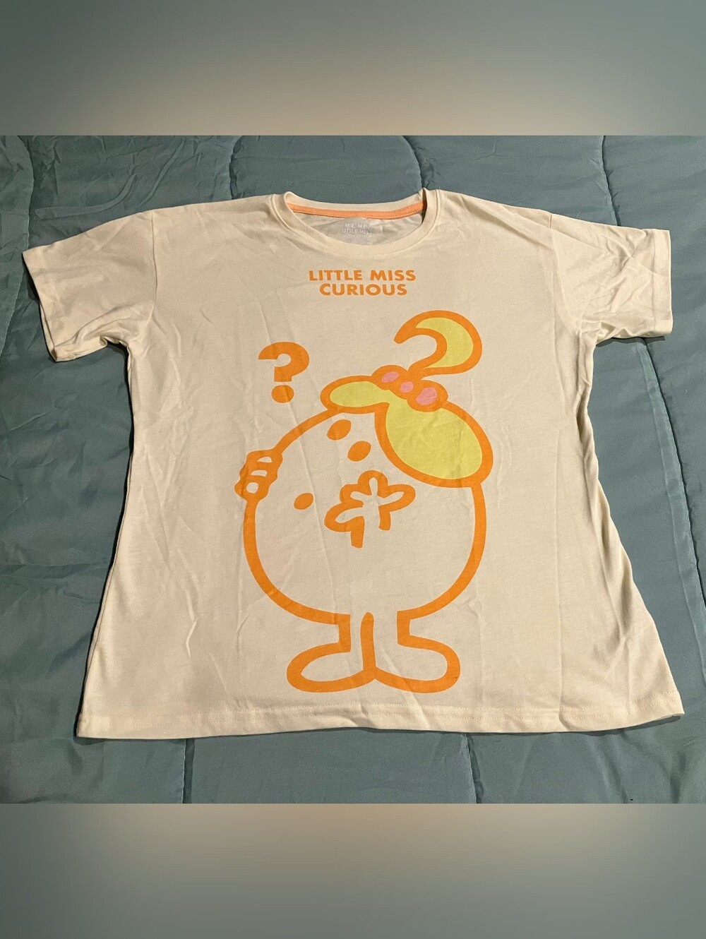 $3 If Bundled Little Miss Curious Graphic Tee - Cream with Orange & Yellow